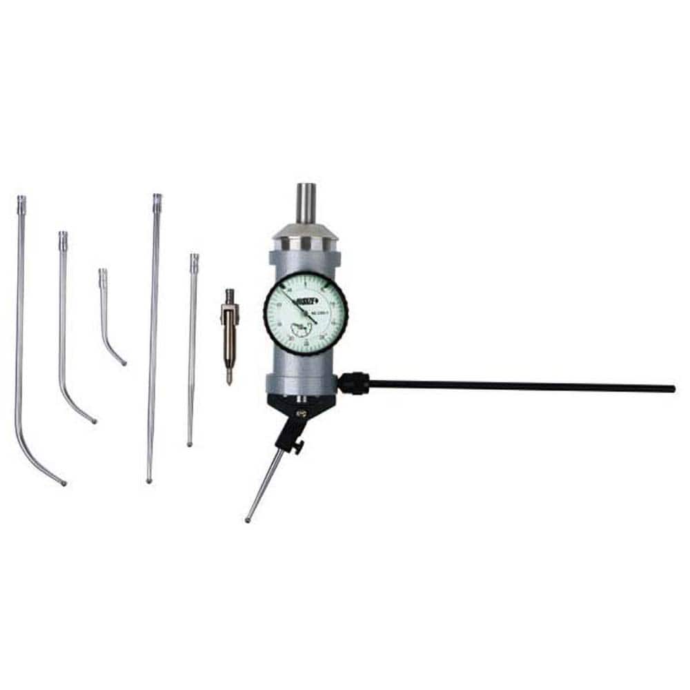 Insize USA LLC - Dial Drop Indicators; Maximum Measurement (Decimal Inch): 0.1100 ; Dial Graduation (Decimal Inch): 0.000500 ; Dial Reading: 0-50 ; Dial Diameter (Inch): 1-31/64 ; Accuracy (Decimal Inch): +/-.001 ; Dial Color: White - Exact Tooling