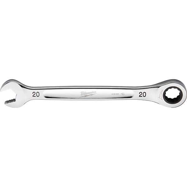 Milwaukee Tool - Combination Wrenches; Type: Combination Wrench ; Tool Type: Ratcheting ; Size (mm): 20 ; Number of Points: 12 ; Finish/Coating: Steel ; Material: Steel - Exact Tooling
