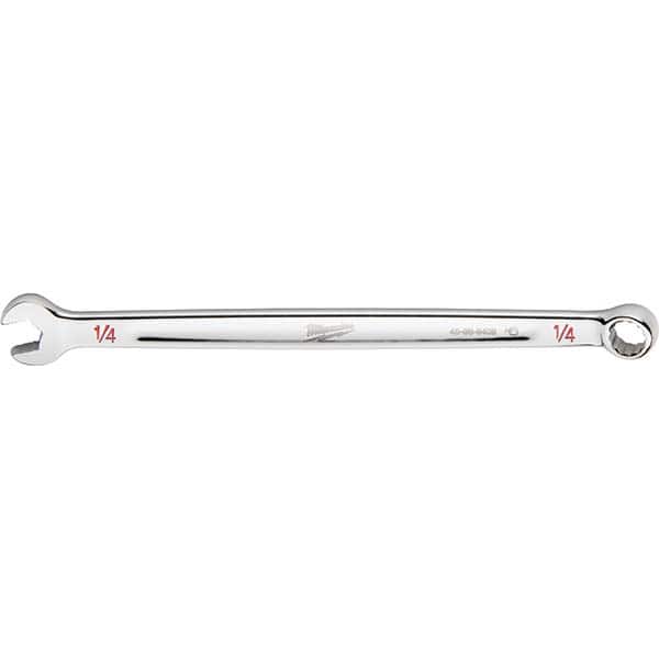 Milwaukee Tool - Combination Wrenches; Type: Combination Wrench ; Tool Type: SAE ; Size (Inch): 1/4 ; Number of Points: 12 ; Finish/Coating: Steel ; Material: Steel - Exact Tooling