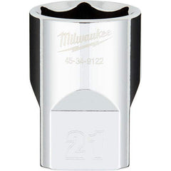 Milwaukee Tool - Hand Sockets Drive Size (Inch): 1/2 Size (mm): 21.0000 - Exact Tooling