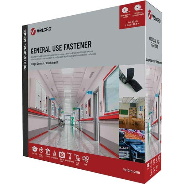 Velcro Brand - Hook & Loop; Component Type: Hook & Loop ; Shape: Roll ; Piece Width (Inch): 2 ; Piece Length (Inch): 60 ; Roll Length (Feet): 5.00 ; Color: Black - Exact Tooling