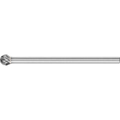 PFERD - SD-3L6, 3/8" Cut Diam, 1/4" Shank Diam, Carbide No End Cut Ball Burr - Exact Tooling
