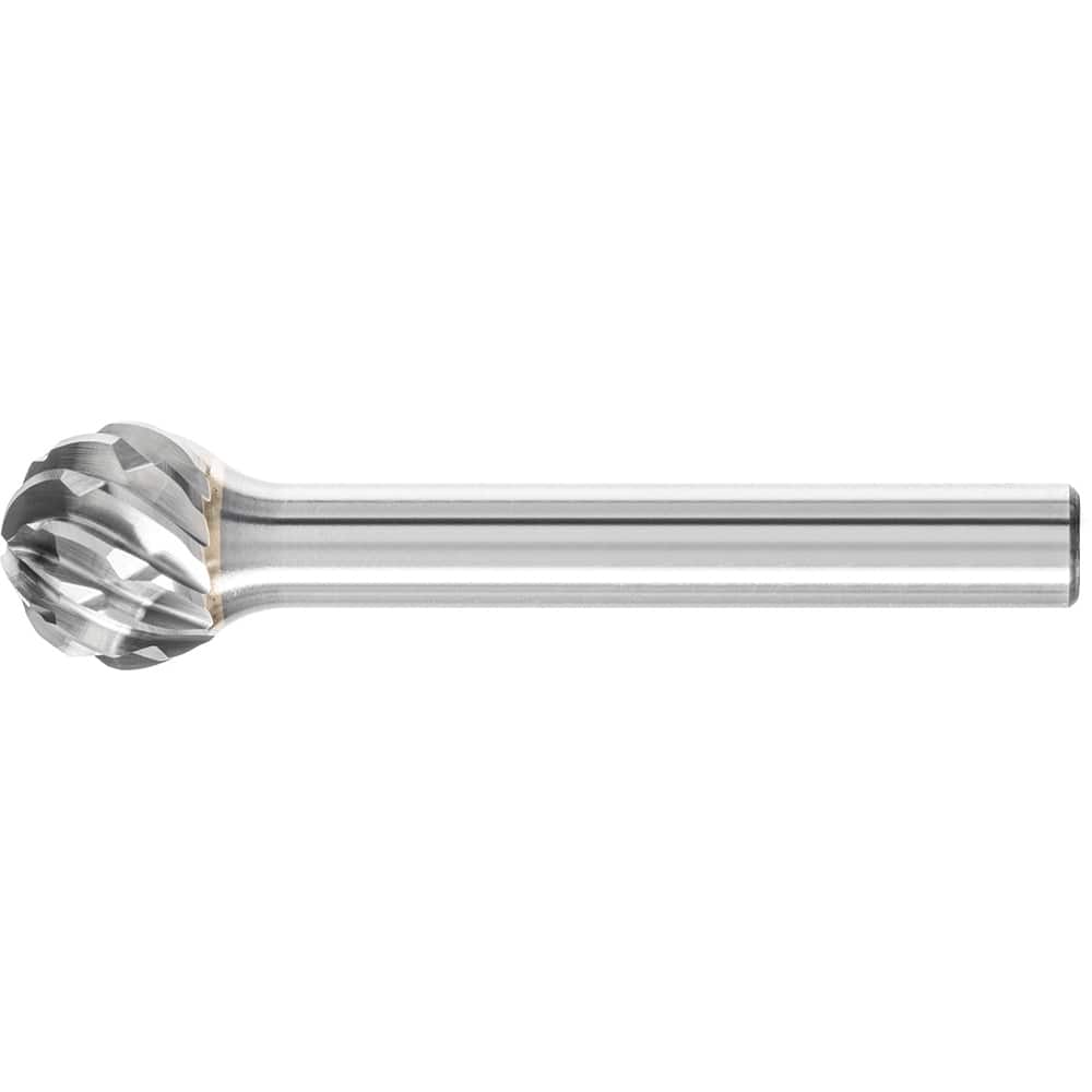 PFERD - SD-5, 1/2" Cut Diam, 1/4" Shank Diam, Carbide No End Cut Ball Burr - Exact Tooling