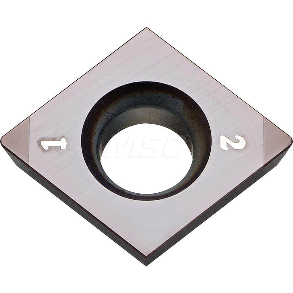 Kyocera CPGB 322S00525MES KBN05M Grade CBN, 11 Degree, Diamond, Positive Rake Angle, Neutral Turning Insert for Continuous and Finishing-Medium in (H) Hardened Materials