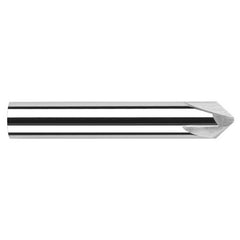 Chamfer Cutters - 0.3750″ (3/8″) Shank Diameter × 41° per side Carbide Flat Chamfer Cutter, 3 Flutes - Exact Tooling