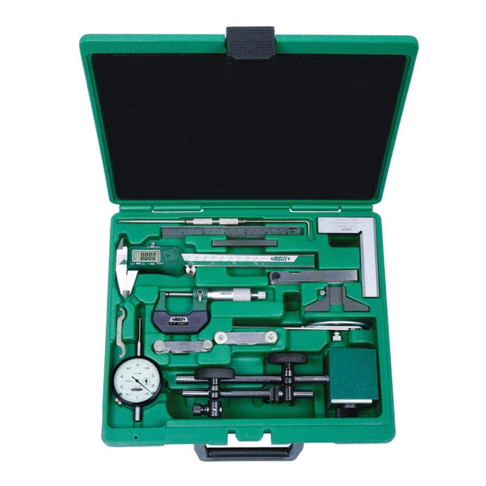 Insize USA LLC - Machinist Caliper & Micrometer Tool Kits; Tool Type Included: Caliper, Micrometer & Ruler ; Minimum Caliper Measurement (mm): 0.00 ; Minimum Caliper Measurement (Inch): 0 ; Maximum Caliper Measurement (mm): 150.00 ; Maximum Caliper Measu - Exact Tooling