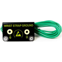 Bertech - Anti-Static Equipment Accessories Type: ESD Metal Bench Mount Ground Block w/Stud & Cord Color: Green/Black - Exact Tooling