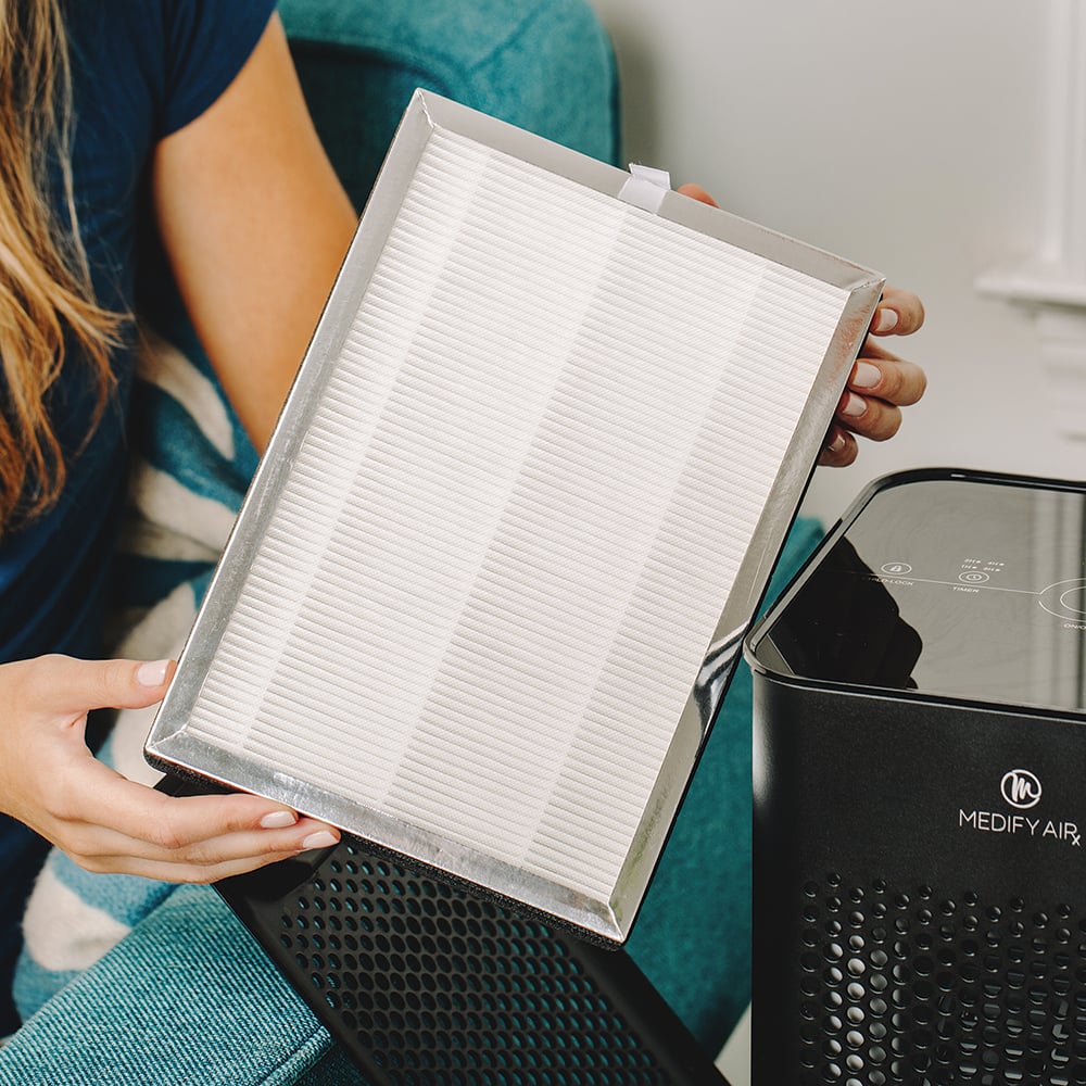 Medify Air - HEPA Air Filters; Height (Inch): 3 ; Width (Inch): 10-1/2 ; Depth (Inch): 7 ; Particle Capture Efficiency (%): 99.99 - Exact Tooling