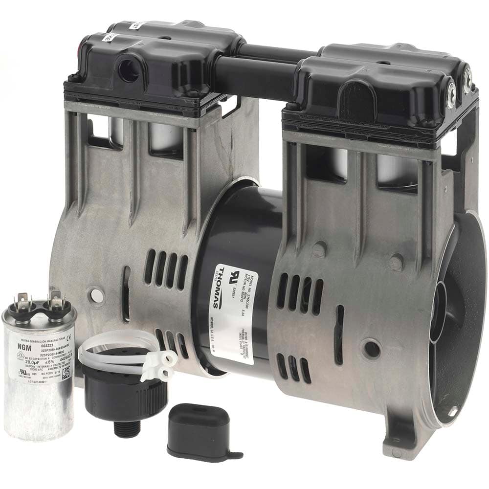Thomas - Piston-Type Vacuum Pumps Type: Vacuum Voltage: 115 VAC - Exact Tooling