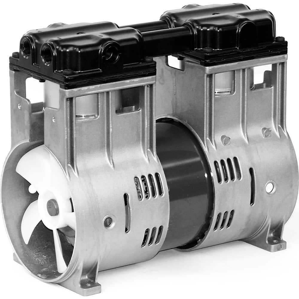 Thomas - Rotary Vane-Type Vacuum Pumps Voltage: 115 VAC Length (Decimal Inch): 10.3900 - Exact Tooling
