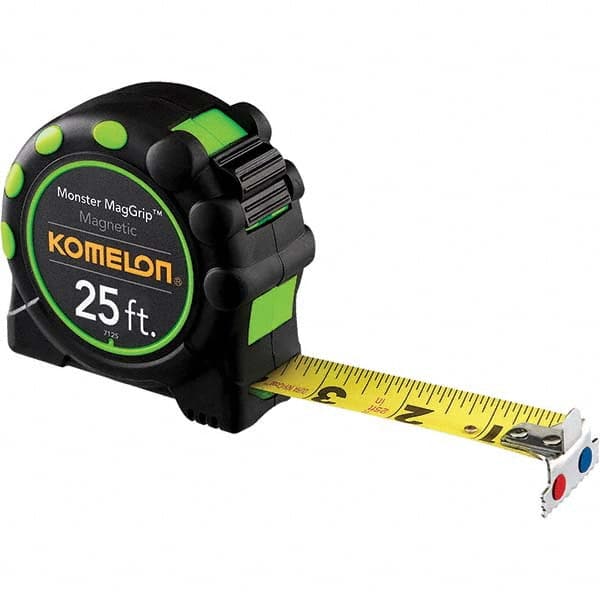 Komelon - 25' x 1" Yellow Blade Tape Measure - Exact Tooling