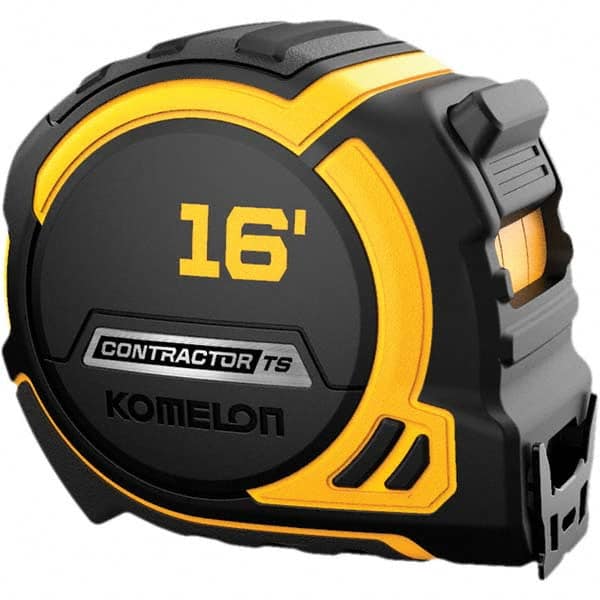 Komelon - 16' x 1-1/4" Hi-Vis Yellow/White Blade Tape Measure - Exact Tooling