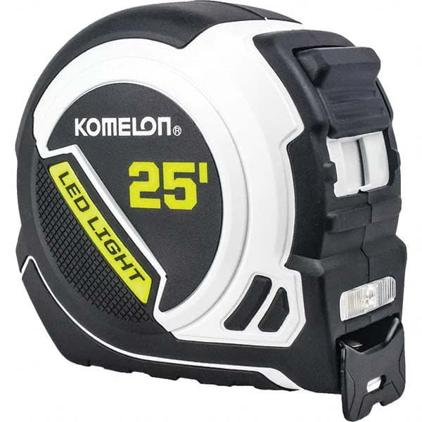Komelon - 25' x 1" Hi-Vis Yellow/White Blade Tape Measure - Exact Tooling