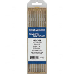 PRO-SOURCE - Tungsten Electrodes Type: 1.5% Lanthanated Diameter (Inch): 3/32 - Exact Tooling