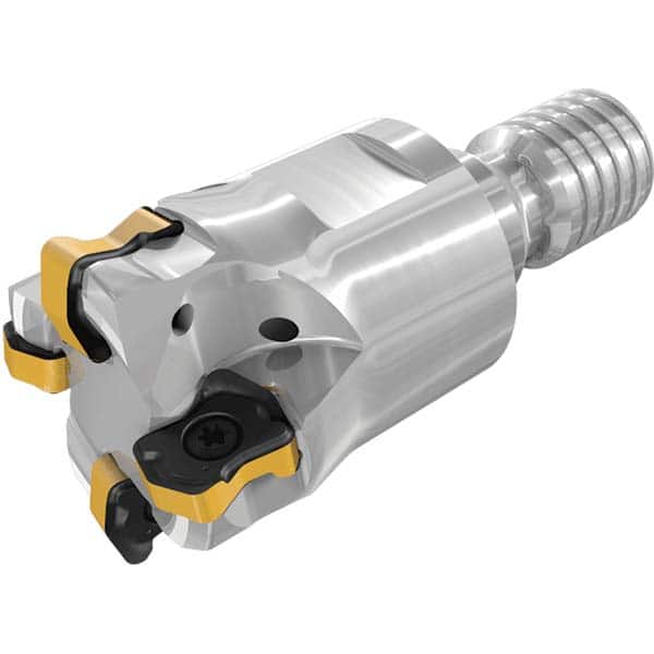 Iscar - Indexable High-Feed End Mills; Cutting Diameter (mm): 27.60 ; Maximum Depth of Cut (mm): 0.80 ; Shank Type: Modular Connection ; Modular Connection Size: M16 ; Number of Cutter Inserts: 5 ; Insert Style: FFX4 - Exact Tooling