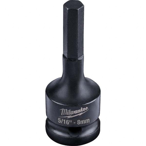 Milwaukee Tool - Impact Hex & Torx Bit Sockets Drive Size (Inch): 1/2 Hex Size (mm): 8.0 - Exact Tooling