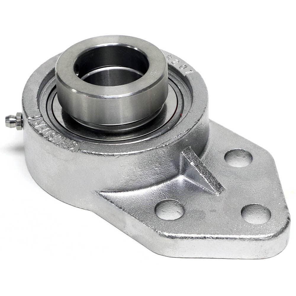 Shuster - SNASFB207-23, 1-7/16" ID, 3-3/4" OAL x 156mm OAH, 3-Bolt Flange Mounted Bearing - Exact Tooling
