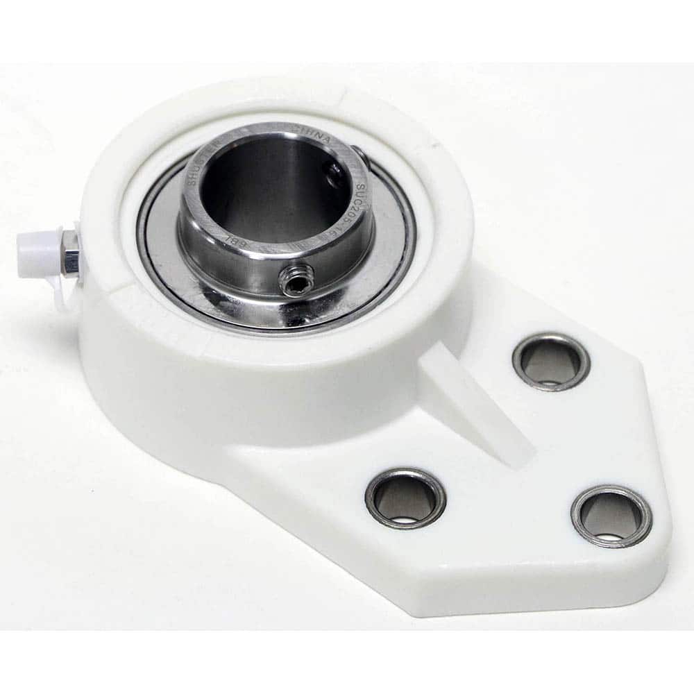 Shuster - SUCTFB207-20, 1-1/4" ID, 3-3/4" OAL x 157mm OAH, 3-Bolt Flange Mounted Bearing - Exact Tooling