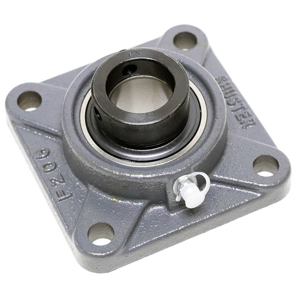 Shuster - NAF211-32, 2" ID, 6-3/8" OAL x 6-3/8" OAH, 4-Bolt Flange Bearing - Exact Tooling