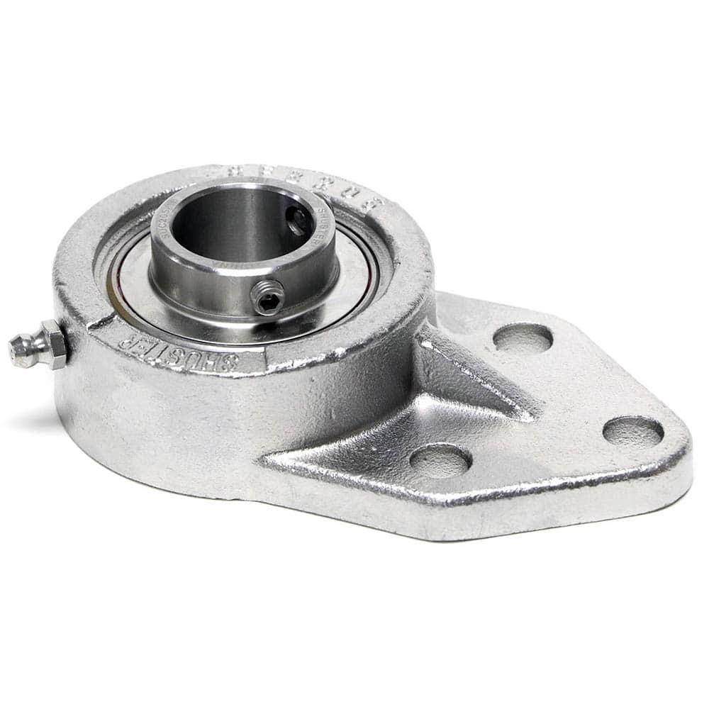 Shuster - SUCSFB207-23, 1-7/16" ID, 3-3/4" OAL x 156mm OAH x 1-7/8" Wide, 3-Bolt Flange Mounted Bearing - Exact Tooling