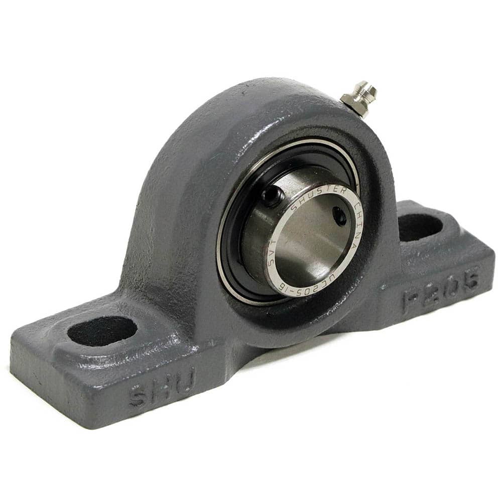 Shuster - UCP204, 20mm ID, 5" OAL x 65mm OAH x 1-1/2" Wide, Ball Bearing Pillow Block - Exact Tooling