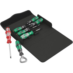 Wera - Screwdriver Sets; Screwdriver Types Included: Phillips; Slotted; Square ; Number of Pieces: 7.000 ; Slotted: Yes ; Case Type: Textile Case ; Square: Yes ; Phillips Point Size: #1 - Exact Tooling