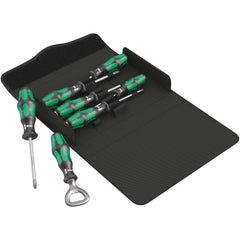 Wera - Screwdriver Sets; Screwdriver Types Included: Phillips; Slotted ; Number of Pieces: 7.000 ; Slotted: Yes ; Case Type: Textile Case ; Phillips Point Size: #1 - Exact Tooling