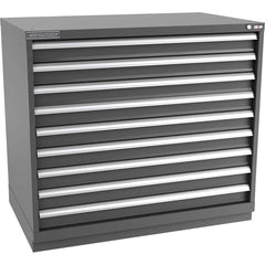 Champion Tool Storage - Modular Storage Cabinets; Type: Counter-Height Extra Width Drawer Cabinet ; Number of Drawers: 9.000 ; Height (Inch): 41-3/4 ; Width (Inch): 47 ; Depth (Inch): 28-1/2 ; Color: Dark Gray - Exact Tooling