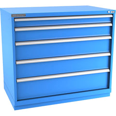 Champion Tool Storage - Modular Storage Cabinets; Type: Counter-Height Extra Width Drawer Cabinet ; Number of Drawers: 5.000 ; Height (Inch): 41-3/4 ; Width (Inch): 47 ; Depth (Inch): 28-1/2 ; Color: Bright Blue - Exact Tooling