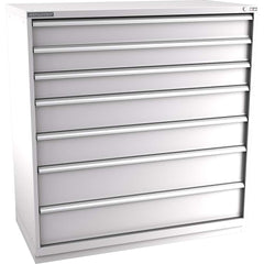 Champion Tool Storage - Modular Storage Cabinets; Type: Eye-Level Double Width Drawer Cabinet ; Number of Drawers: 7.000 ; Height (Inch): 59-1/2 ; Width (Inch): 56-1/2 ; Depth (Inch): 28-1/2 ; Color: Light Gray - Exact Tooling