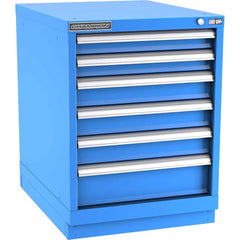 Champion Tool Storage - Modular Storage Cabinets; Type: Desk-Height Narrow Width Drawer Cabinet ; Number of Drawers: 6.000 ; Height (Inch): 29-7/8 ; Width (Inch): 22-3/16 ; Depth (Inch): 28-1/2 ; Color: Bright Blue - Exact Tooling