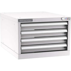 Champion Tool Storage - Modular Storage Cabinets; Type: Under-Desk Narrow Width Drawer Cabinet ; Number of Drawers: 4.000 ; Height (Inch): 15-3/4 ; Width (Inch): 22-3/16 ; Depth (Inch): 28-1/2 ; Color: Light Gray - Exact Tooling