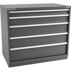 Champion Tool Storage - Modular Storage Cabinets; Type: Counter-Height Extra Width Drawer Cabinet ; Number of Drawers: 5.000 ; Height (Inch): 41-3/4 ; Width (Inch): 47 ; Depth (Inch): 28-1/2 ; Color: Dark Gray - Exact Tooling