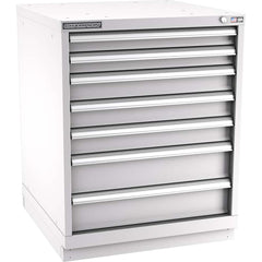 Champion Tool Storage - Modular Storage Cabinets; Type: Bench-Height Standard Width Drawer Cabinet ; Number of Drawers: 7.000 ; Height (Inch): 35-7/8 ; Width (Inch): 28-1/4 ; Depth (Inch): 28-1/2 ; Color: Light Gray - Exact Tooling