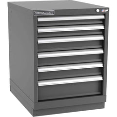 Champion Tool Storage - Modular Storage Cabinets; Type: Desk-Height Narrow Width Drawer Cabinet ; Number of Drawers: 6.000 ; Height (Inch): 29-7/8 ; Width (Inch): 22-3/16 ; Depth (Inch): 28-1/2 ; Color: Dark Gray - Exact Tooling