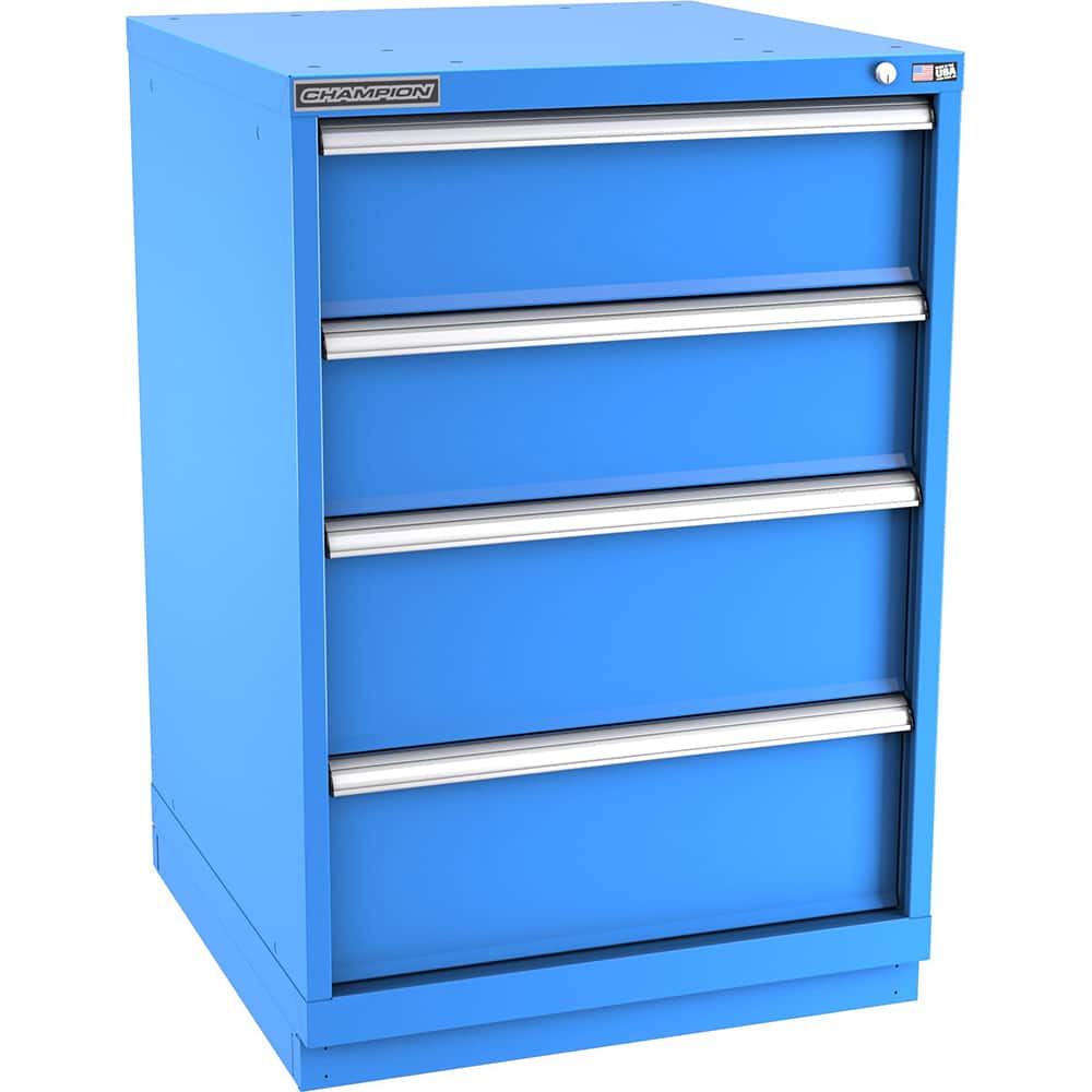 Champion Tool Storage - Modular Storage Cabinets; Type: Counter-Height Standard Width Drawer Cabinet ; Number of Drawers: 4.000 ; Height (Inch): 41-3/4 ; Width (Inch): 28-1/4 ; Depth (Inch): 28-1/2 ; Color: Bright Blue - Exact Tooling
