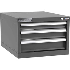 Champion Tool Storage - Modular Storage Cabinets; Type: Under-Desk Narrow Width Drawer Cabinet ; Number of Drawers: 3.000 ; Height (Inch): 15-3/4 ; Width (Inch): 22-3/16 ; Depth (Inch): 28-1/2 ; Color: Dark Gray - Exact Tooling