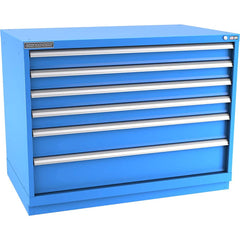 Champion Tool Storage - Modular Storage Cabinets; Type: Bench-Height Extra Width Drawer Cabinet ; Number of Drawers: 6.000 ; Height (Inch): 35-7/8 ; Width (Inch): 47 ; Depth (Inch): 28-1/2 ; Color: Bright Blue - Exact Tooling