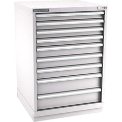 Champion Tool Storage - Modular Storage Cabinets; Type: Counter-Height Standard Width Drawer Cabinet ; Number of Drawers: 9.000 ; Height (Inch): 41-3/4 ; Width (Inch): 28-1/4 ; Depth (Inch): 28-1/2 ; Color: Light Gray - Exact Tooling