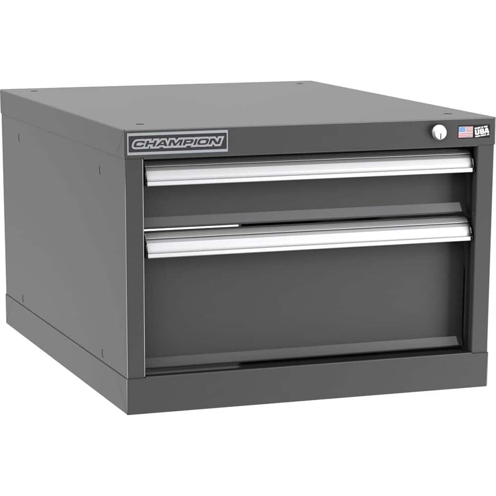 Champion Tool Storage - Modular Storage Cabinets; Type: Under-Desk Narrow Width Drawer Cabinet ; Number of Drawers: 2.000 ; Height (Inch): 15-3/4 ; Width (Inch): 22-3/16 ; Depth (Inch): 28-1/2 ; Color: Dark Gray - Exact Tooling