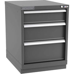 Champion Tool Storage - Modular Storage Cabinets; Type: Desk-Height Narrow Width Drawer Cabinet ; Number of Drawers: 3.000 ; Height (Inch): 29-7/8 ; Width (Inch): 22-3/16 ; Depth (Inch): 28-1/2 ; Color: Dark Gray - Exact Tooling