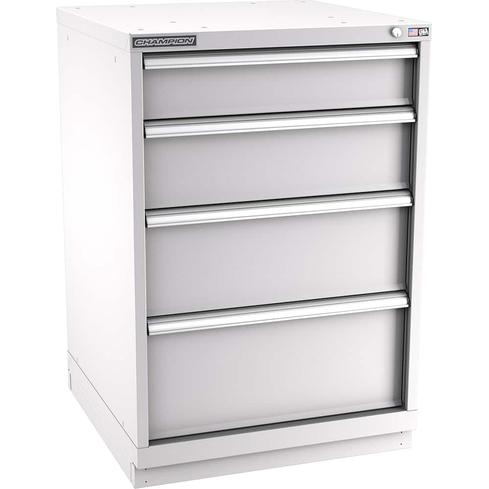 Champion Tool Storage - Modular Storage Cabinets; Type: Counter-Height Standard Width Drawer Cabinet ; Number of Drawers: 4.000 ; Height (Inch): 41-3/4 ; Width (Inch): 28-1/4 ; Depth (Inch): 28-1/2 ; Color: Light Gray - Exact Tooling