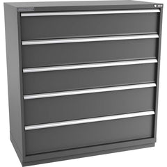 Champion Tool Storage - Modular Storage Cabinets; Type: Eye-Level Double Width Drawer Cabinet ; Number of Drawers: 5.000 ; Height (Inch): 59-1/2 ; Width (Inch): 56-1/2 ; Depth (Inch): 28-1/2 ; Color: Dark Gray - Exact Tooling
