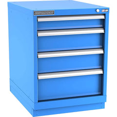 Champion Tool Storage - Modular Storage Cabinets; Type: Desk-Height Narrow Width Drawer Cabinet ; Number of Drawers: 4.000 ; Height (Inch): 29-7/8 ; Width (Inch): 22-3/16 ; Depth (Inch): 28-1/2 ; Color: Bright Blue - Exact Tooling