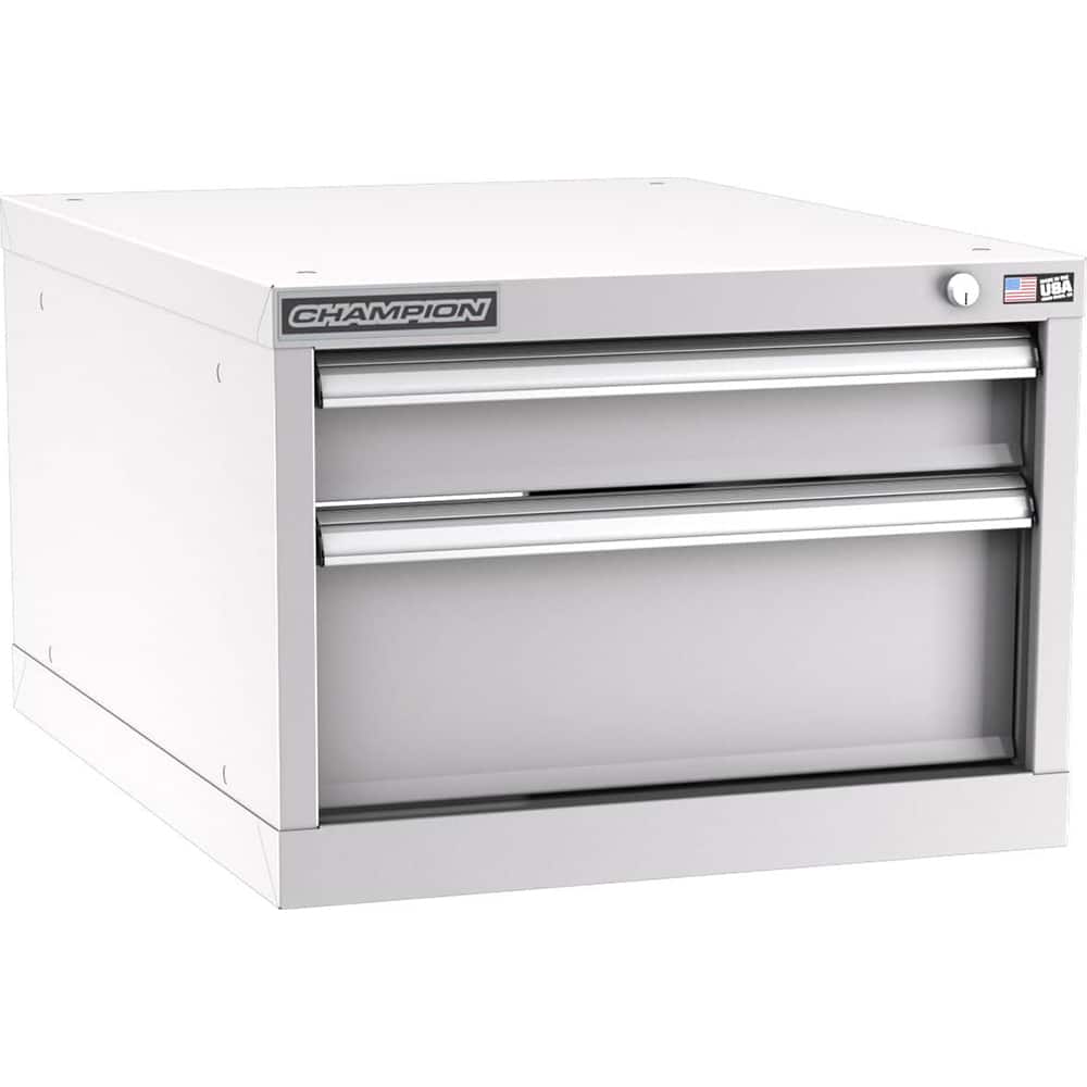 Champion Tool Storage - Modular Storage Cabinets; Type: Under-Desk Narrow Width Drawer Cabinet ; Number of Drawers: 2.000 ; Height (Inch): 15-3/4 ; Width (Inch): 22-3/16 ; Depth (Inch): 28-1/2 ; Color: Light Gray - Exact Tooling