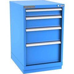 Champion Tool Storage - Modular Storage Cabinets; Type: Bench-Height Narrow Width Drawer Cabinet ; Number of Drawers: 4.000 ; Height (Inch): 35-7/8 ; Width (Inch): 22-3/16 ; Depth (Inch): 28-1/2 ; Color: Bright Blue - Exact Tooling