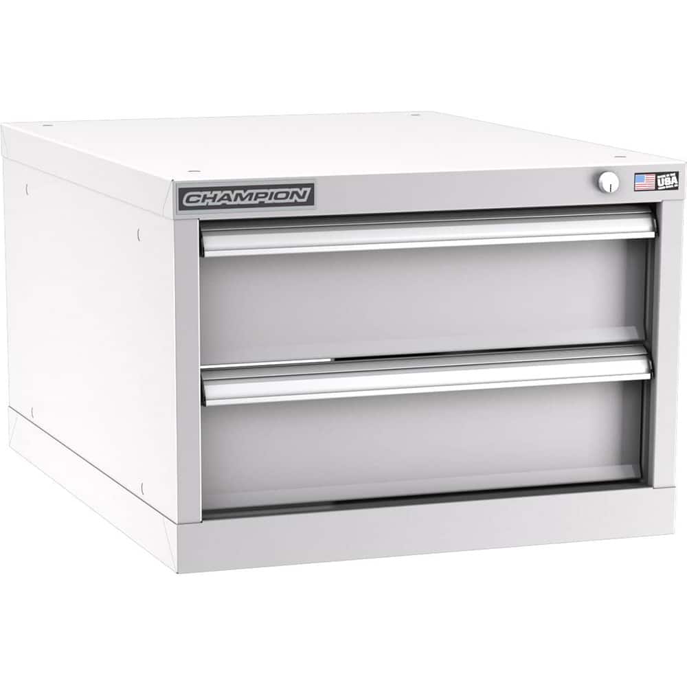 Champion Tool Storage - Modular Storage Cabinets; Type: Under-Desk Narrow Width Drawer Cabinet ; Number of Drawers: 2.000 ; Height (Inch): 15-3/4 ; Width (Inch): 22-3/16 ; Depth (Inch): 28-1/2 ; Color: Light Gray - Exact Tooling
