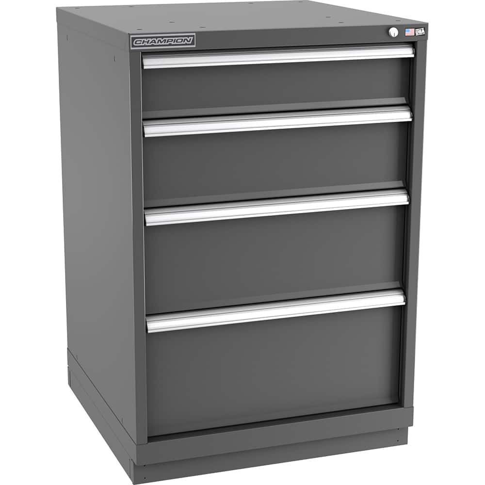 Champion Tool Storage - Modular Storage Cabinets; Type: Counter-Height Standard Width Drawer Cabinet ; Number of Drawers: 4.000 ; Height (Inch): 41-3/4 ; Width (Inch): 28-1/4 ; Depth (Inch): 28-1/2 ; Color: Dark Gray - Exact Tooling