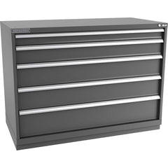 Champion Tool Storage - Modular Storage Cabinets; Type: Counter-Height Double Width Drawer Cabinet ; Number of Drawers: 5.000 ; Height (Inch): 41-3/4 ; Width (Inch): 56-1/2 ; Depth (Inch): 28-1/2 ; Color: Dark Gray - Exact Tooling