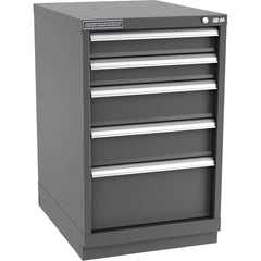 Champion Tool Storage - Modular Storage Cabinets; Type: Bench-Height Narrow Width Drawer Cabinet ; Number of Drawers: 5.000 ; Height (Inch): 35-7/8 ; Width (Inch): 22-3/16 ; Depth (Inch): 28-1/2 ; Color: Dark Gray - Exact Tooling
